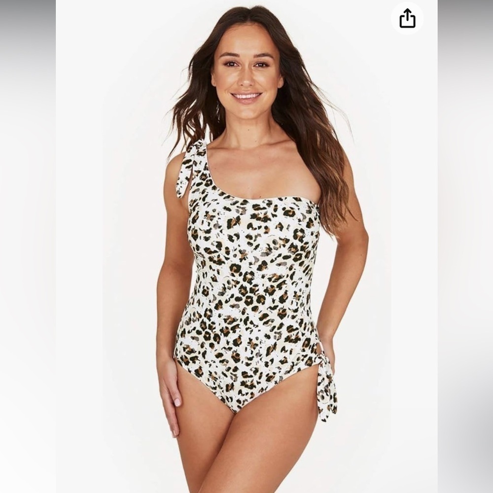 Nip Tuck One Piece One Shoulder Swimsuit Leopard